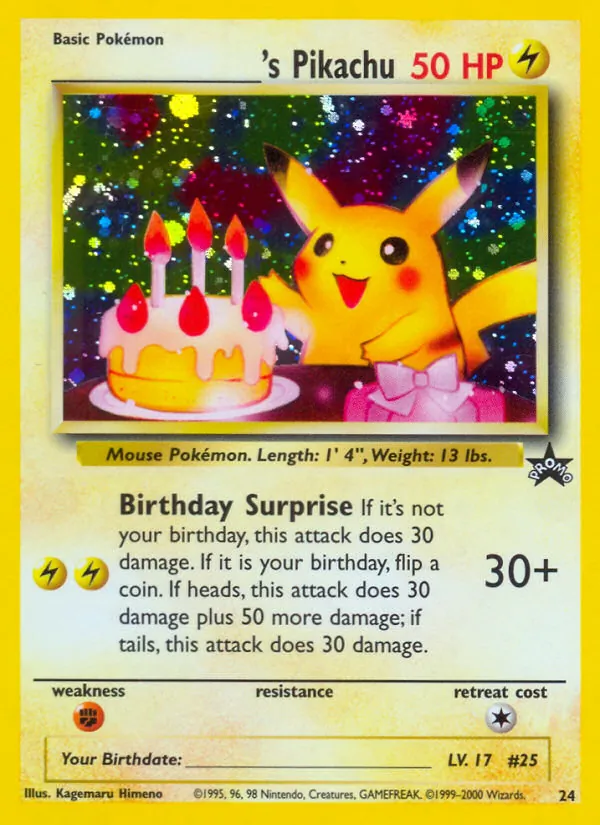 Birthday Pikachu #24, Standard print, TCGdex reference