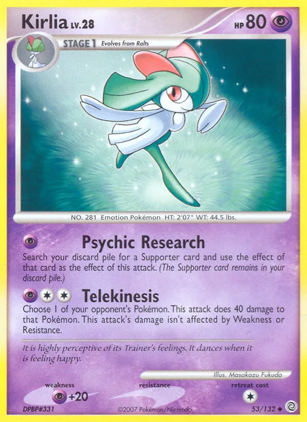 Kirlia 53/132, base reference; stamps unverified