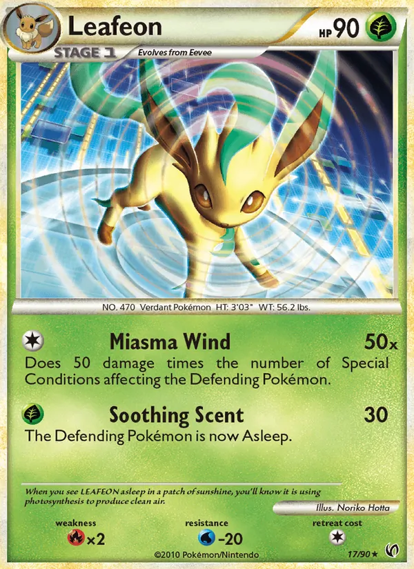 Leafeon 17/90, base reference; stamps unverified