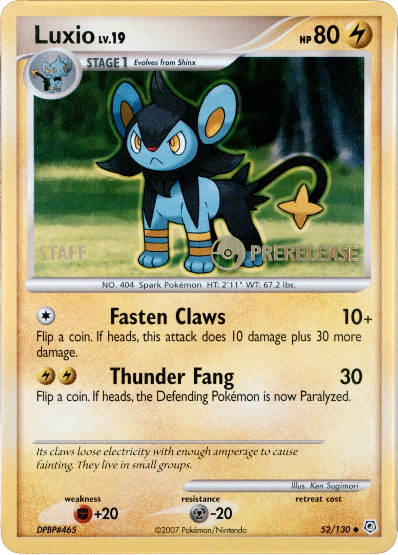 Luxio 52/130, STAFF + PRERELEASE, PSA placeholder