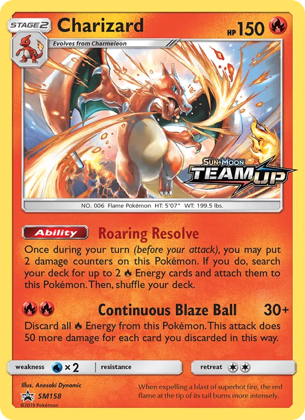 Charizard SM158 base-card reference scan