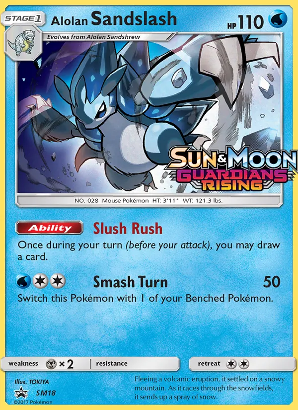 Alolan Sandslash SM18, prerelease base reference scan