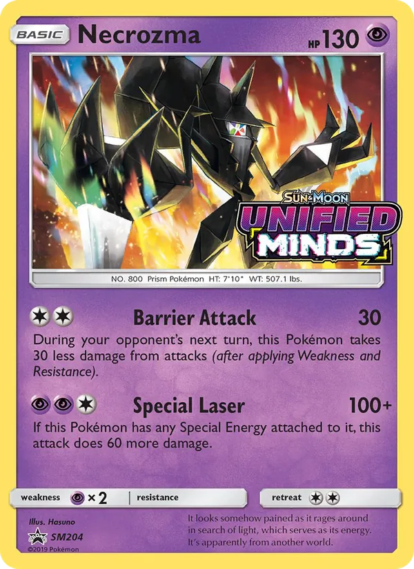 Necrozma SM204, prerelease base reference scan