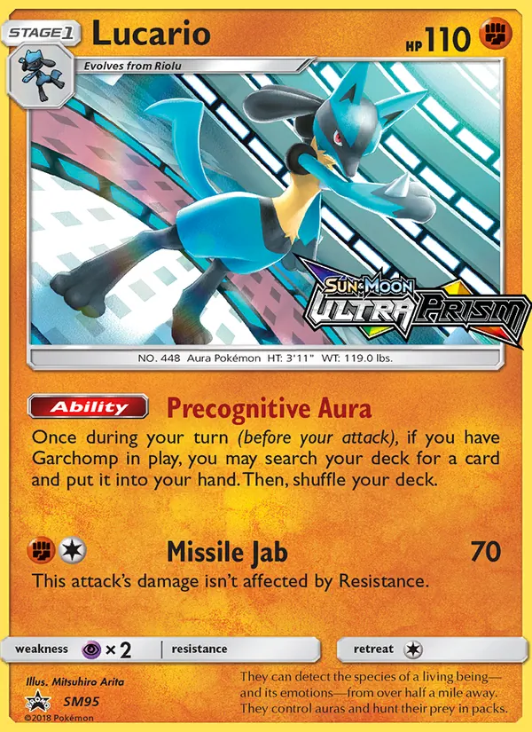 Lucario SM95, prerelease base reference scan
