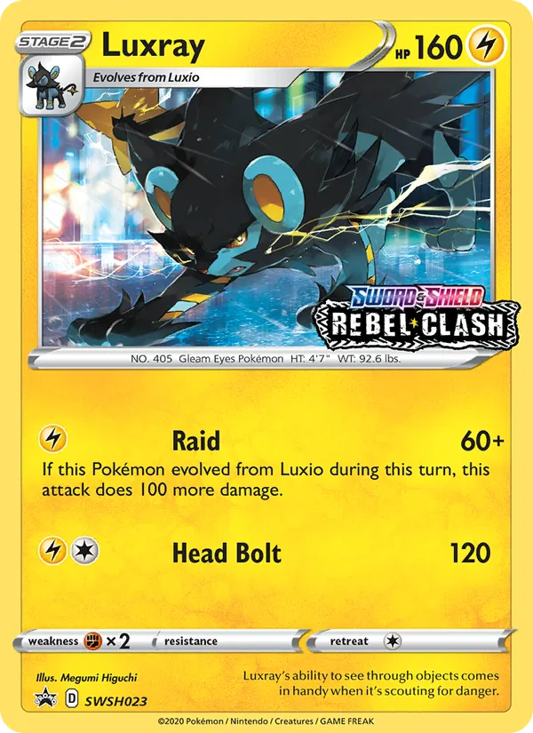Luxray SWSH023, prerelease base reference scan