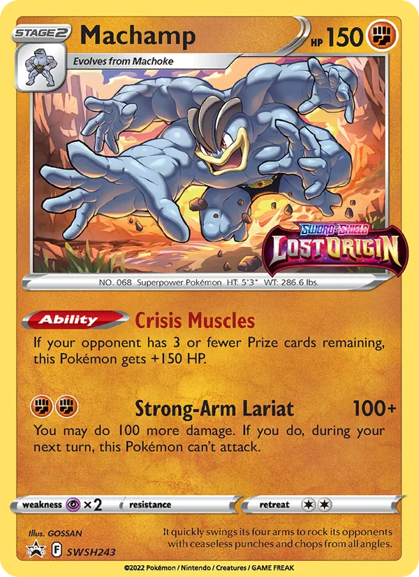 Machamp SWSH243, prerelease base reference scan