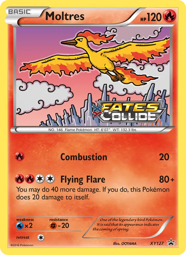 Moltres XY127, base reference; stamps unverified